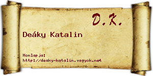 Deáky Katalin névjegykártya